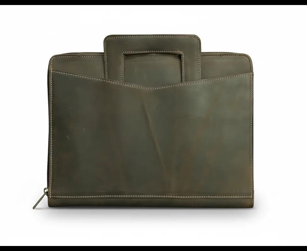 Business A4 Leather Portfolio Binder  Executive Document Organizer