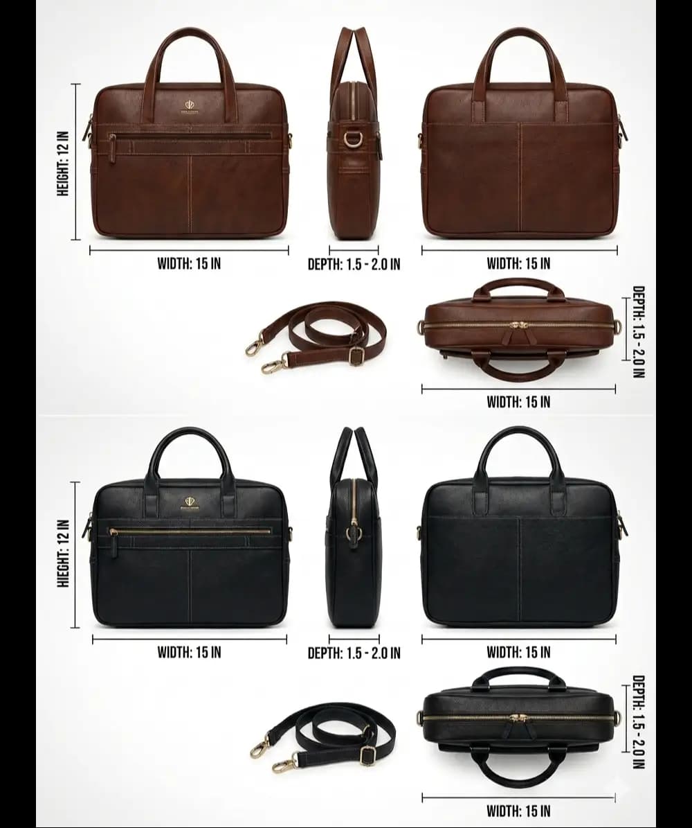 Vanguard Slim Executive Leather Laptop Bag / Sleeve  (Brown)